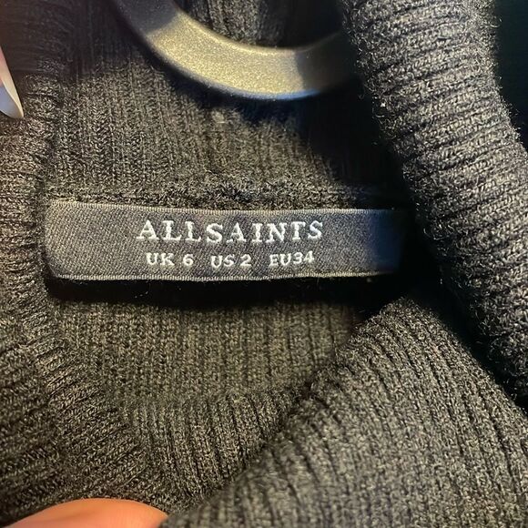 All Saints Milo Funnel Neck Knit Bodycon Dress - Picture 5 of 6